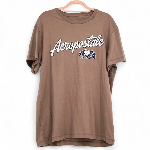 AEROPOSTALE Men's NWT Varsity Style Spell Out Tee L Preppy School Embellished - Picture 2 of 6